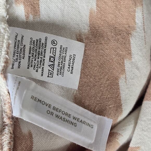 Lou & Grey Loft Chevron Romper V-neck Cotton Short Sleeve Pockets Women Size M - Picture 15 of 16